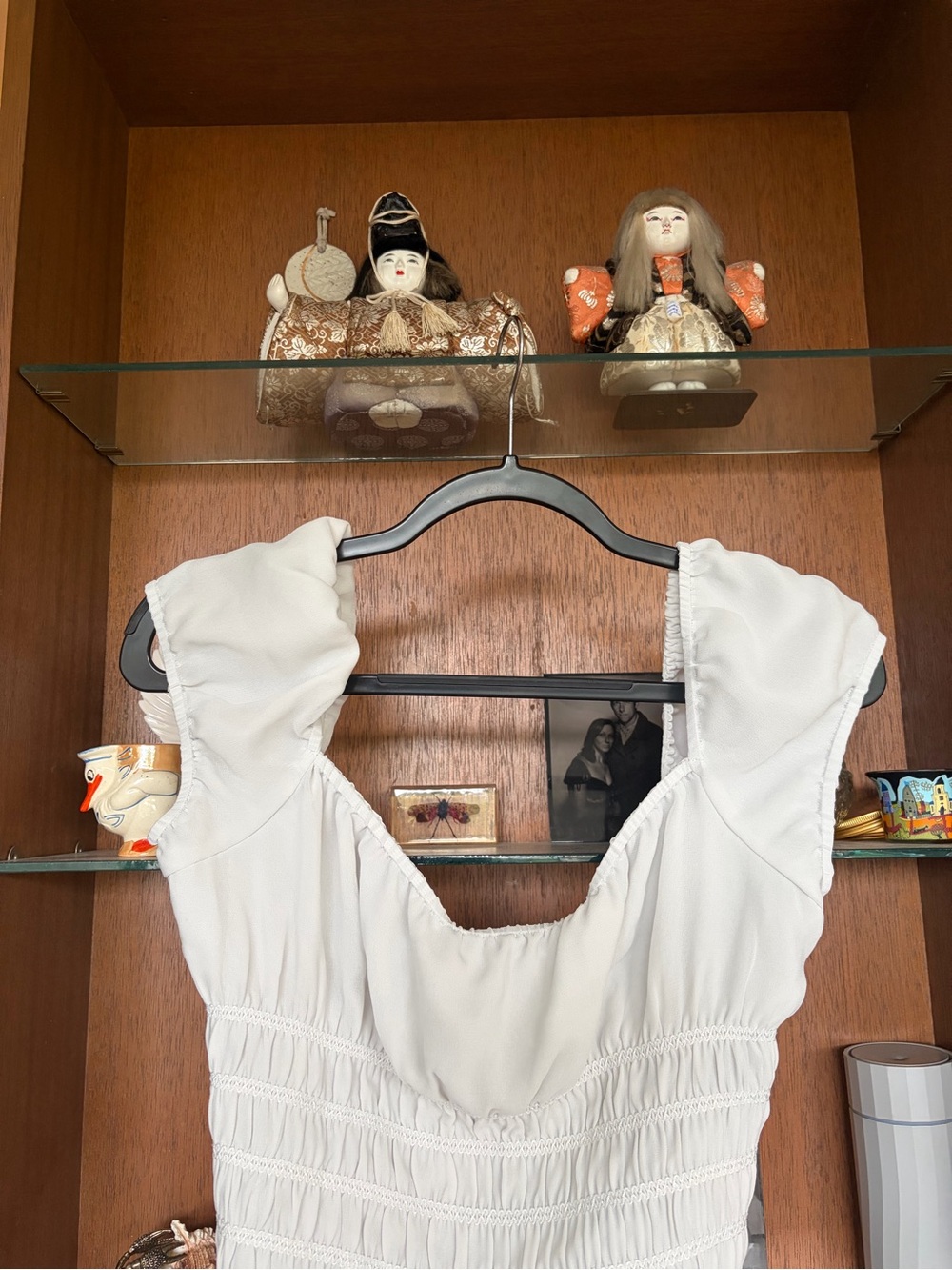 Wilfred Off-White Smocked Ruffle Sleeve Blouse